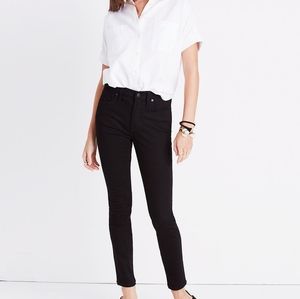 Madewell; Tall 9" Mid-Rise Skinny Jeans in ISKO Stay Black™